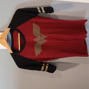 Wonder Woman Embellished Baseball Tee Sz. S